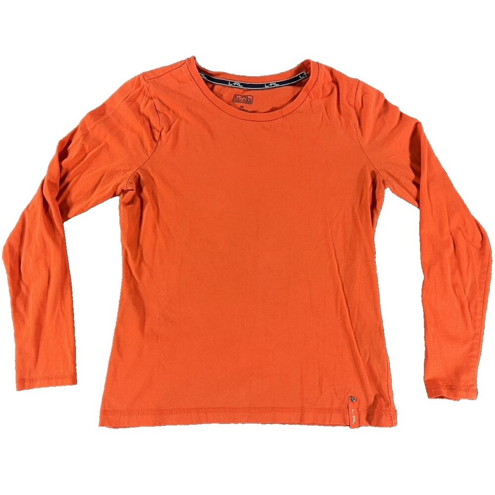 Lauren Ralph Lauren LRL Orange Long Sleeve Pullover T-Shirt Medium
